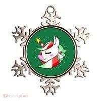 Cute Christmas Unicorn Star Mistletoe Ornament thumb 0