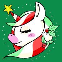 Cute Christmas Unicorn Star Mistletoe Ornament thumb 1