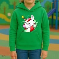 Cute Christmas Unicorn Star Mistletoe Kids Hoodie thumb 3
