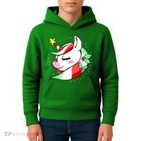 Cute Christmas Unicorn Star Mistletoe Kids Hoodie thumb 4