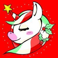 Cute Christmas Unicorn Star Mistletoe Santa Hat thumb 1