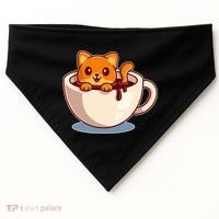 Cute Coffee Kitty USA-Made Doggie Bandana thumb 0