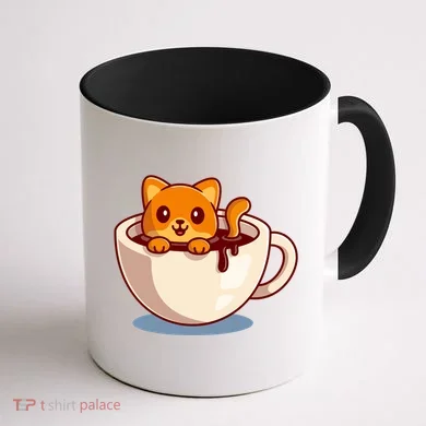 Cute Coffee Kitty Coffee Mug back