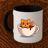 Cute Coffee Kitty Coffee Mug thumb 2