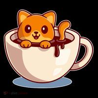 Cute Coffee Kitty Ornament thumb 1