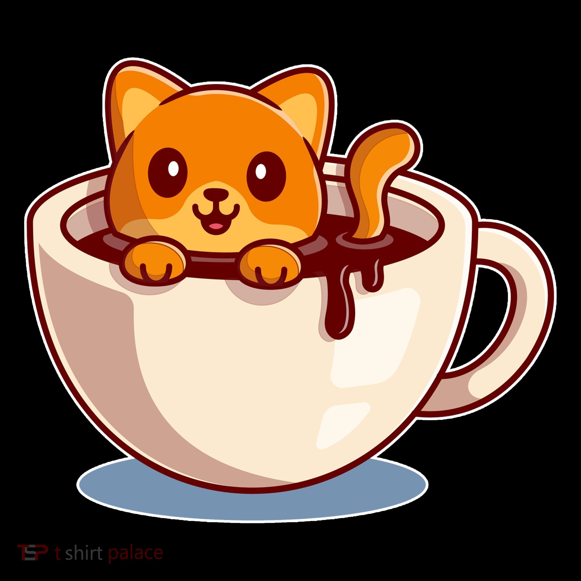 Cute Coffee Kitty Ornament