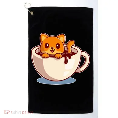 Cute Coffee Kitty Golf Towel