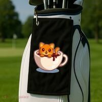 Cute Coffee Kitty Golf Towel thumb 2