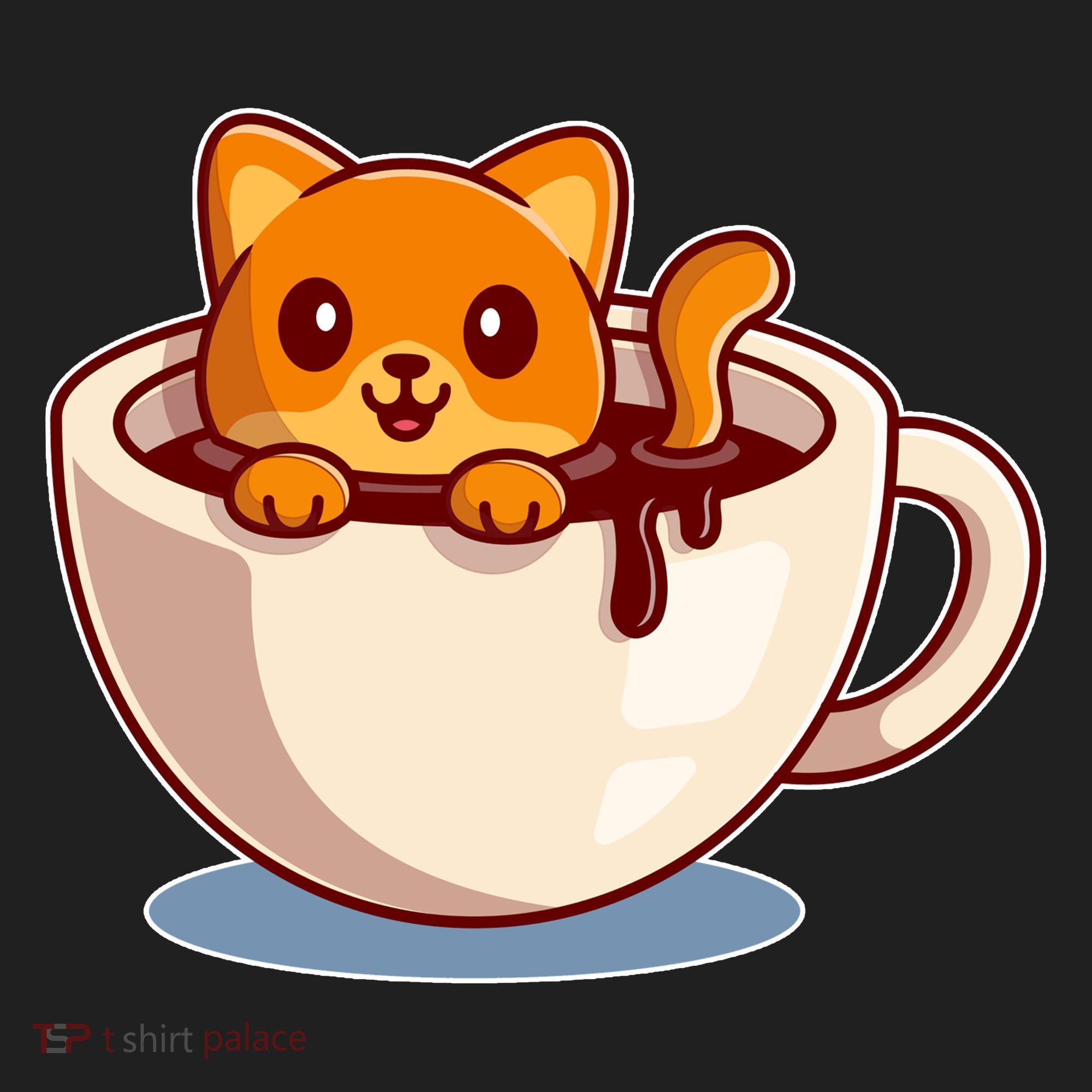 Cute Coffee Kitty Golf Towel