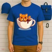 Cute Coffee Kitty T-Shirt thumb 6