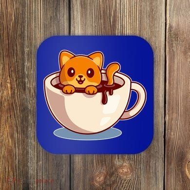Cute Coffee Kitty Coaster