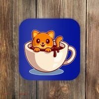 Cute Coffee Kitty Coaster thumb 0