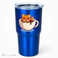 Cute Coffee Kitty Tumbler thumb 0