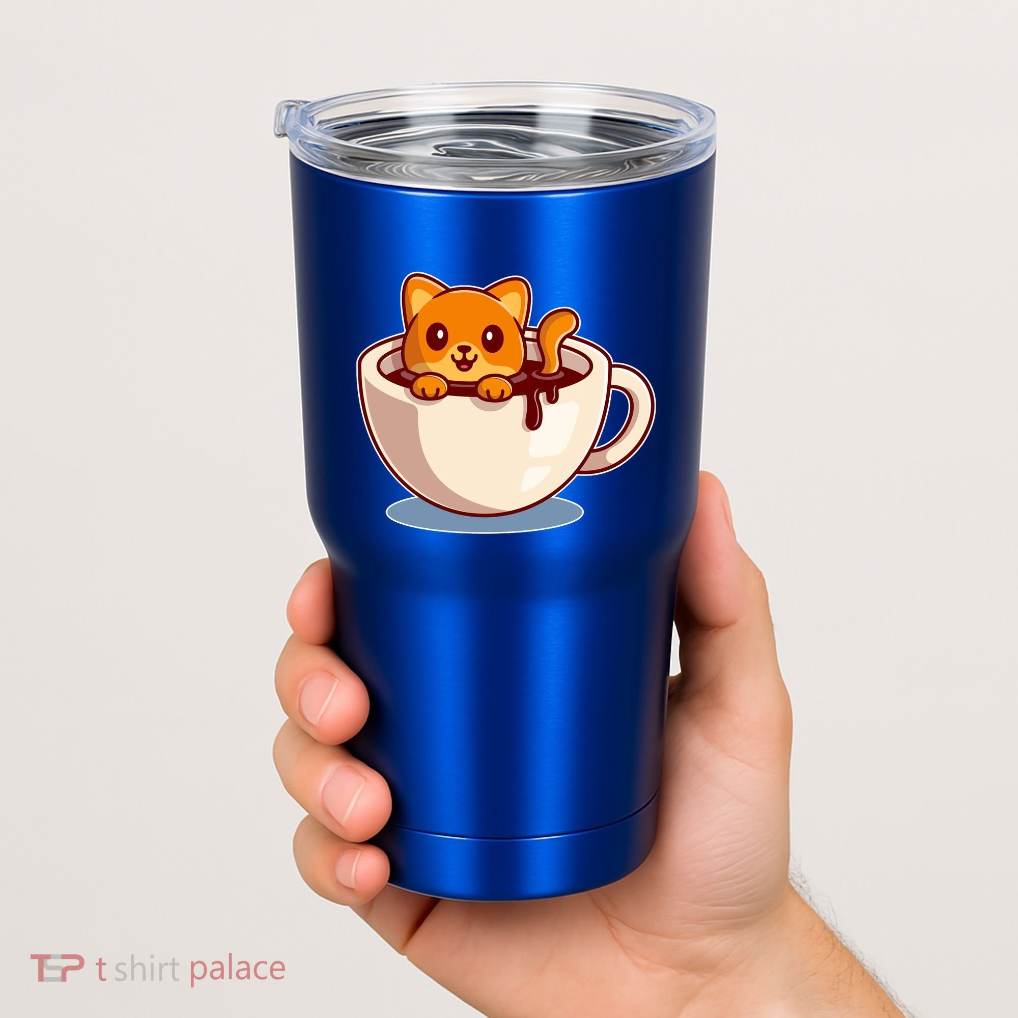 Cute Coffee Kitty Tumbler