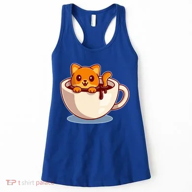 Cute Coffee Kitty Women's Tank Top