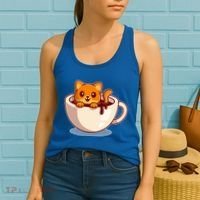 Cute Coffee Kitty Women's Tank Top thumb 2
