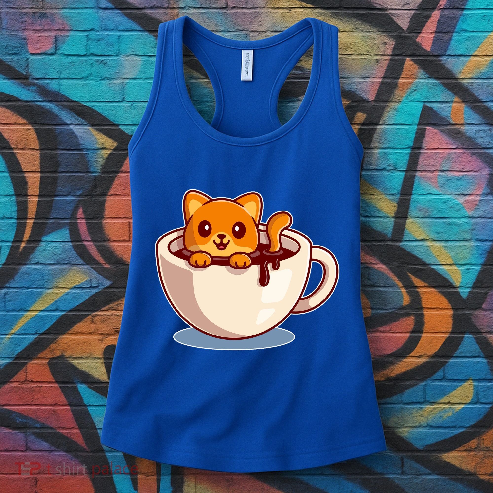 Cute Coffee Kitty Women's Tank Top