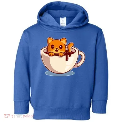 Cute Coffee Kitty Toddler Hoodie