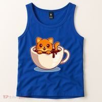 Cute Coffee Kitty Tank Top thumb 2