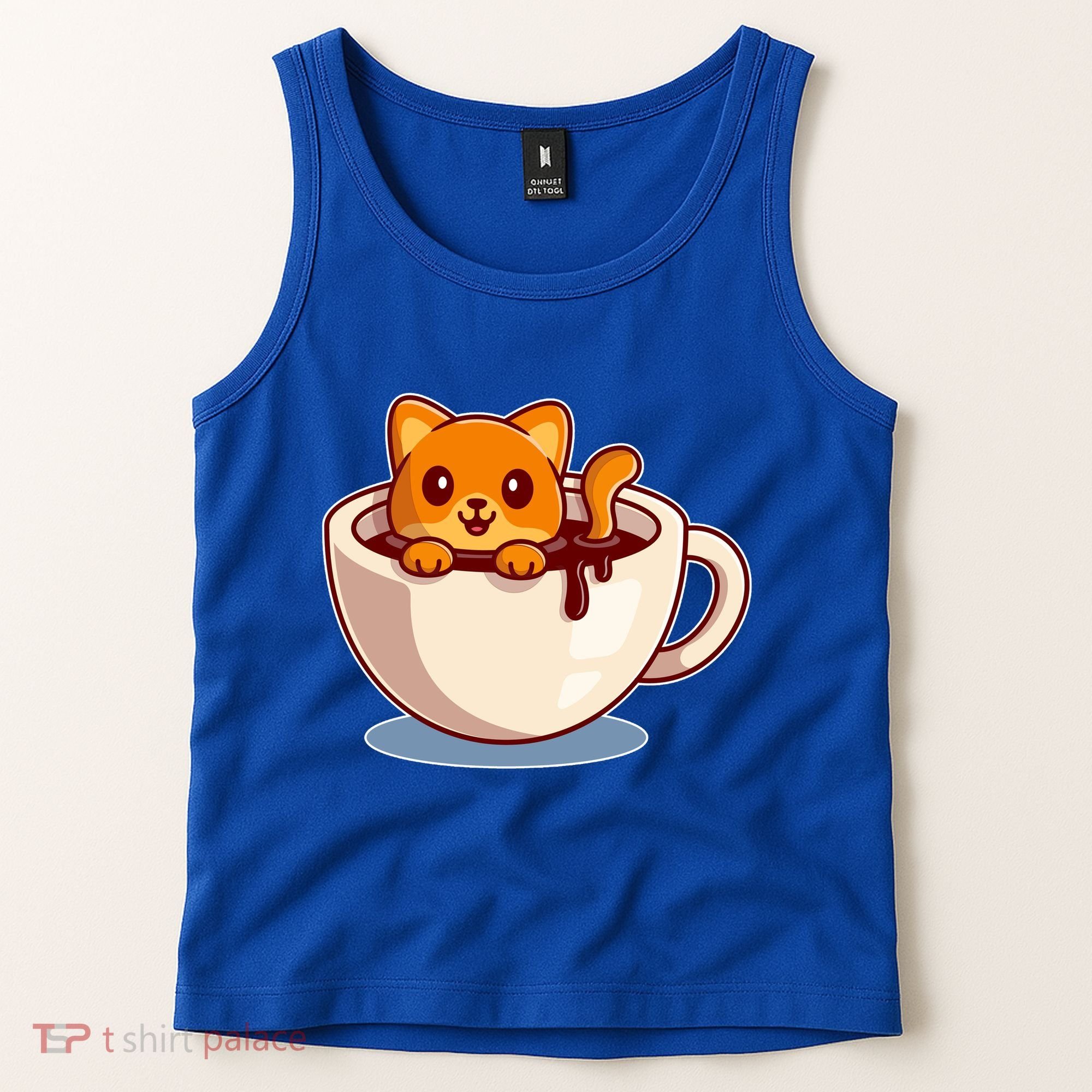 Cute Coffee Kitty Tank Top