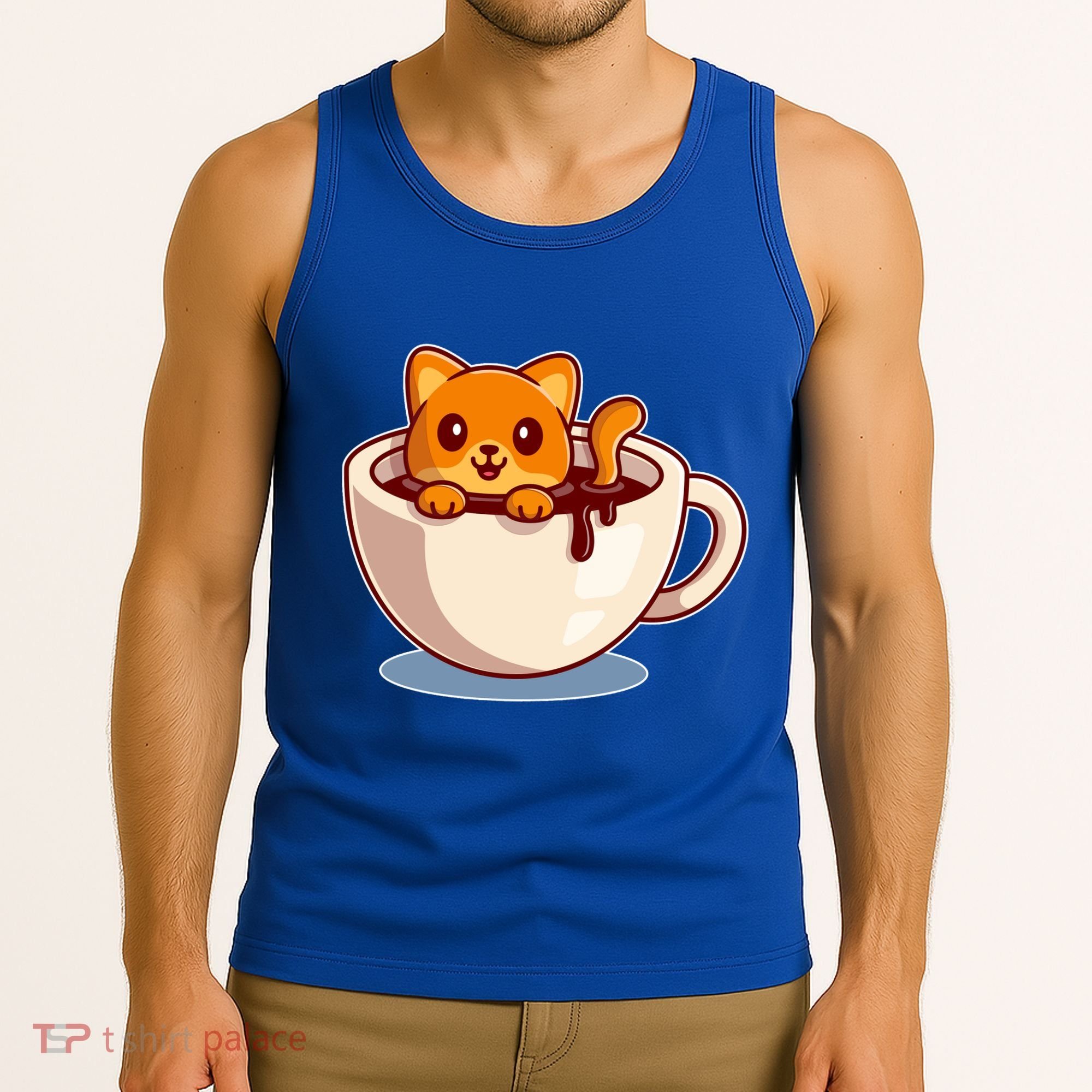 Cute Coffee Kitty Tank Top