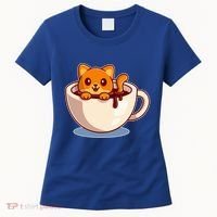 Cute Coffee Kitty Women's T-Shirt thumb 0