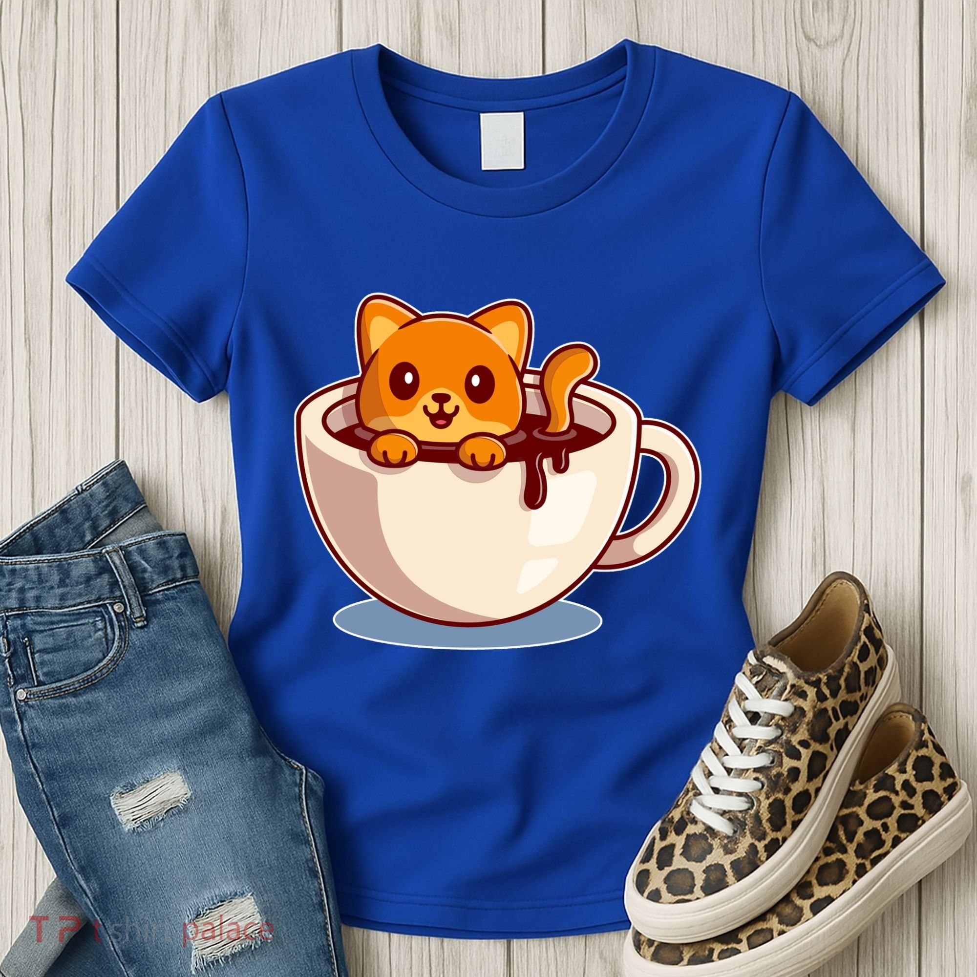 Cute Coffee Kitty Women's T-Shirt
