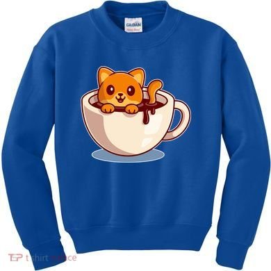 Cute Coffee Kitty Kids Sweatshirt