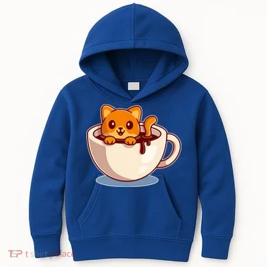 Cute Coffee Kitty Kids Hoodie