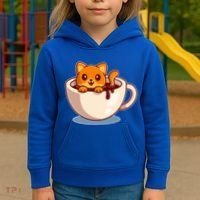 Cute Coffee Kitty Kids Hoodie thumb 3