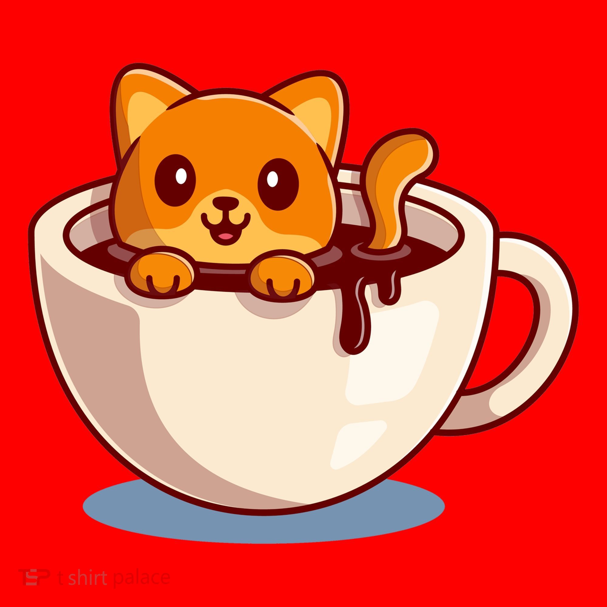 Cute Coffee Kitty Santa Hat