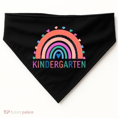 Cute Colorful Kindergarten Rainbow USA-Made Doggie Bandana