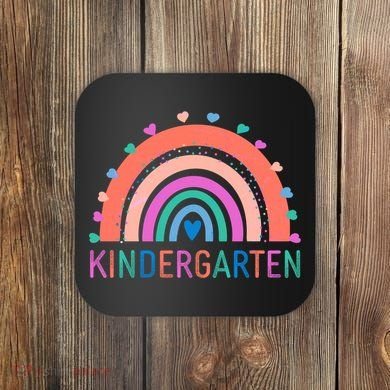 Cute Colorful Kindergarten Rainbow Coaster