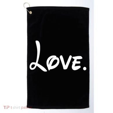 Cute Cursive Love Valentines Day Golf Towel