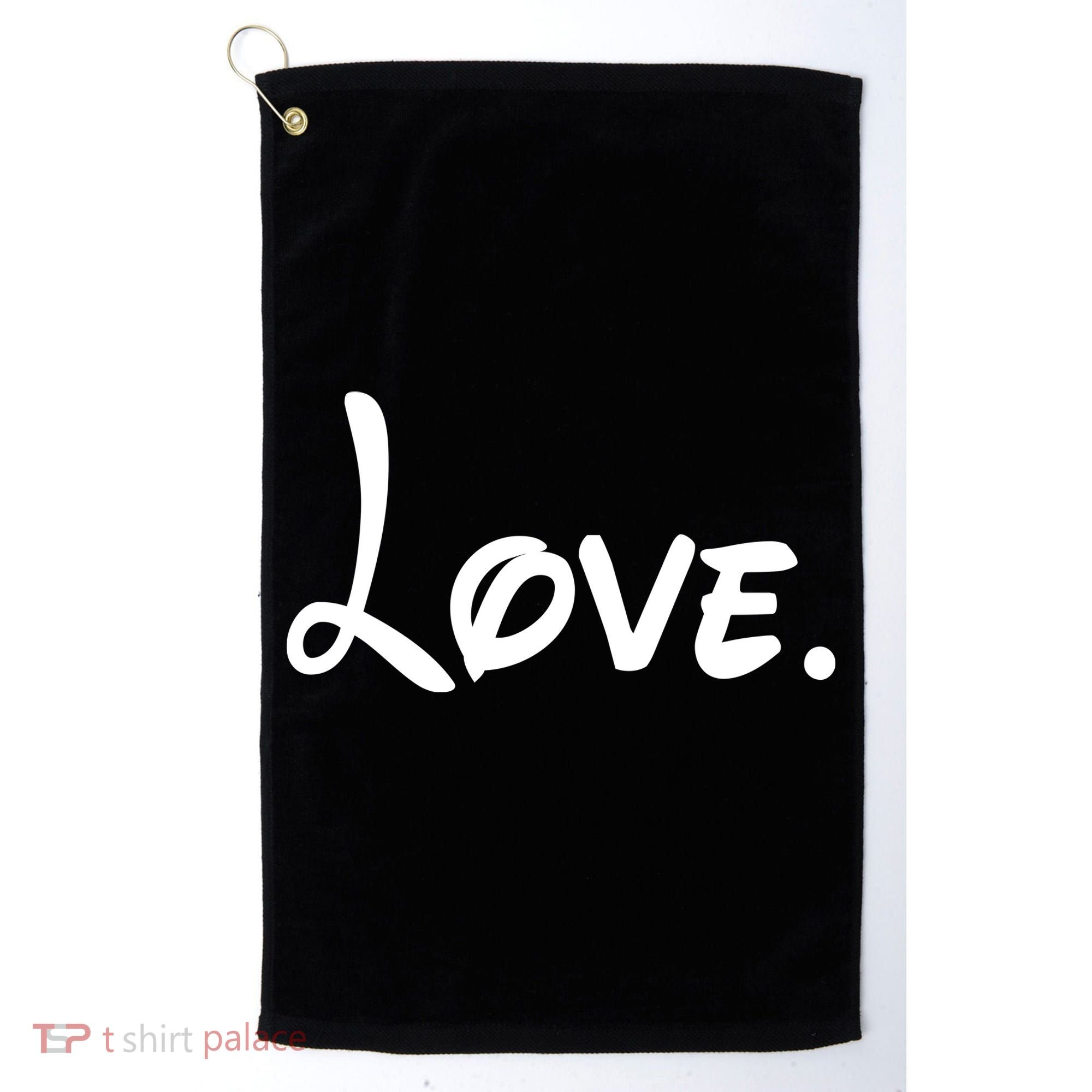Cute Cursive Love Valentines Day Golf Towel