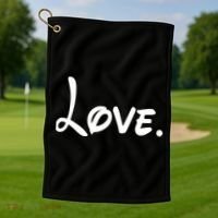 Cute Cursive Love Valentines Day Golf Towel thumb 1
