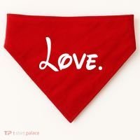 Cute Cursive Love Valentines Day USA-Made Doggie Bandana thumb 0