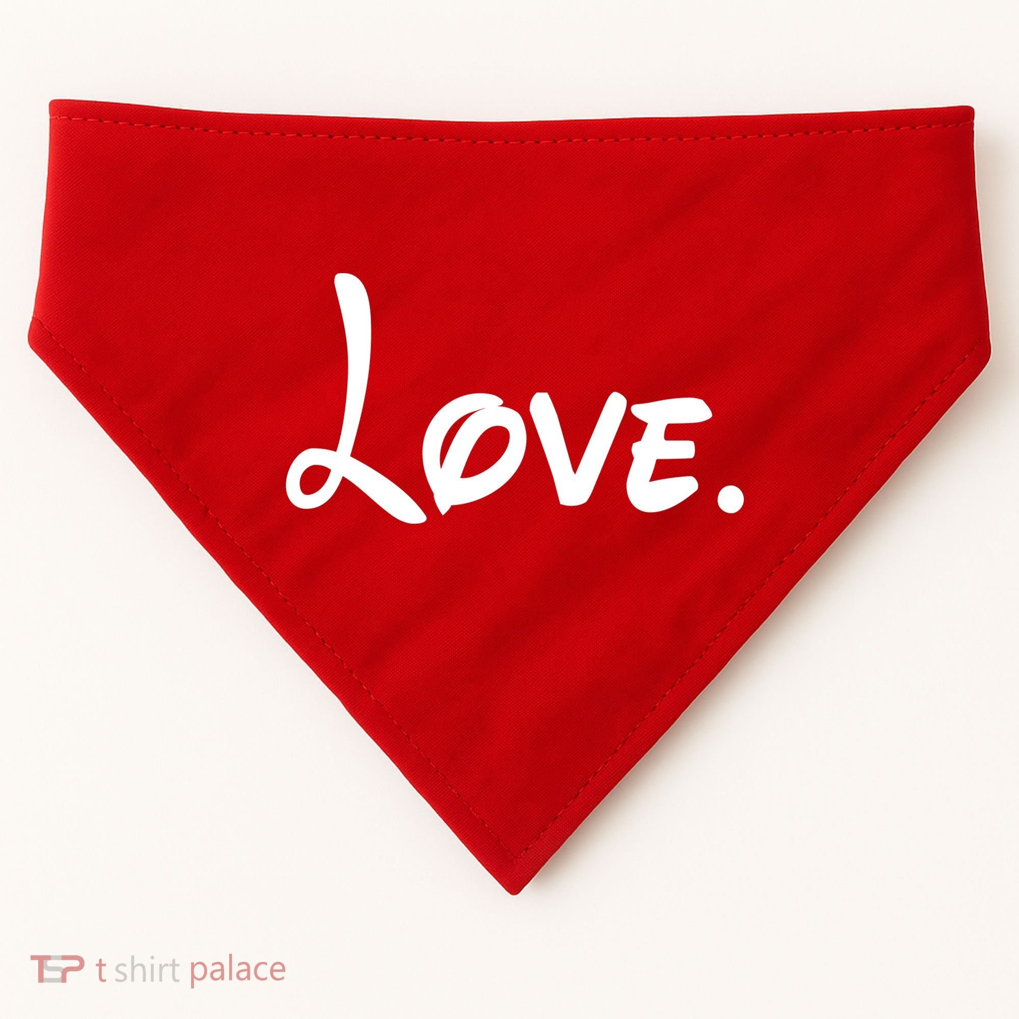 Cute Cursive Love Valentines Day USA-Made Doggie Bandana