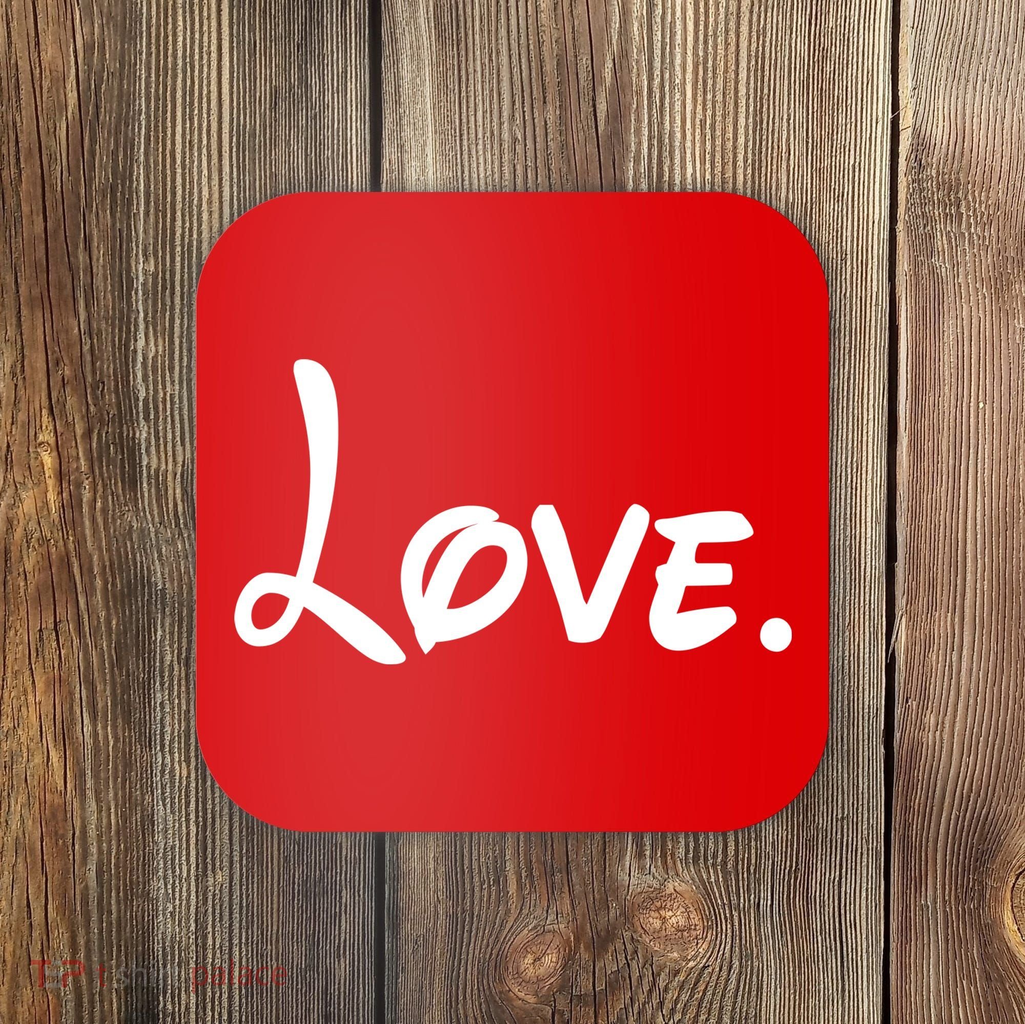 Cute Cursive Love Valentines Day Coaster