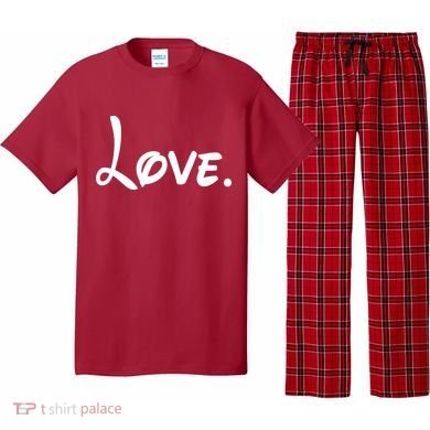 Cute Cursive Love Valentines Day Pajama Set