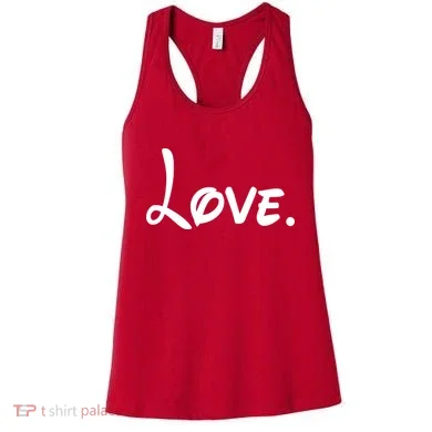 Cute Cursive Love Valentines Day Women's Tank Top