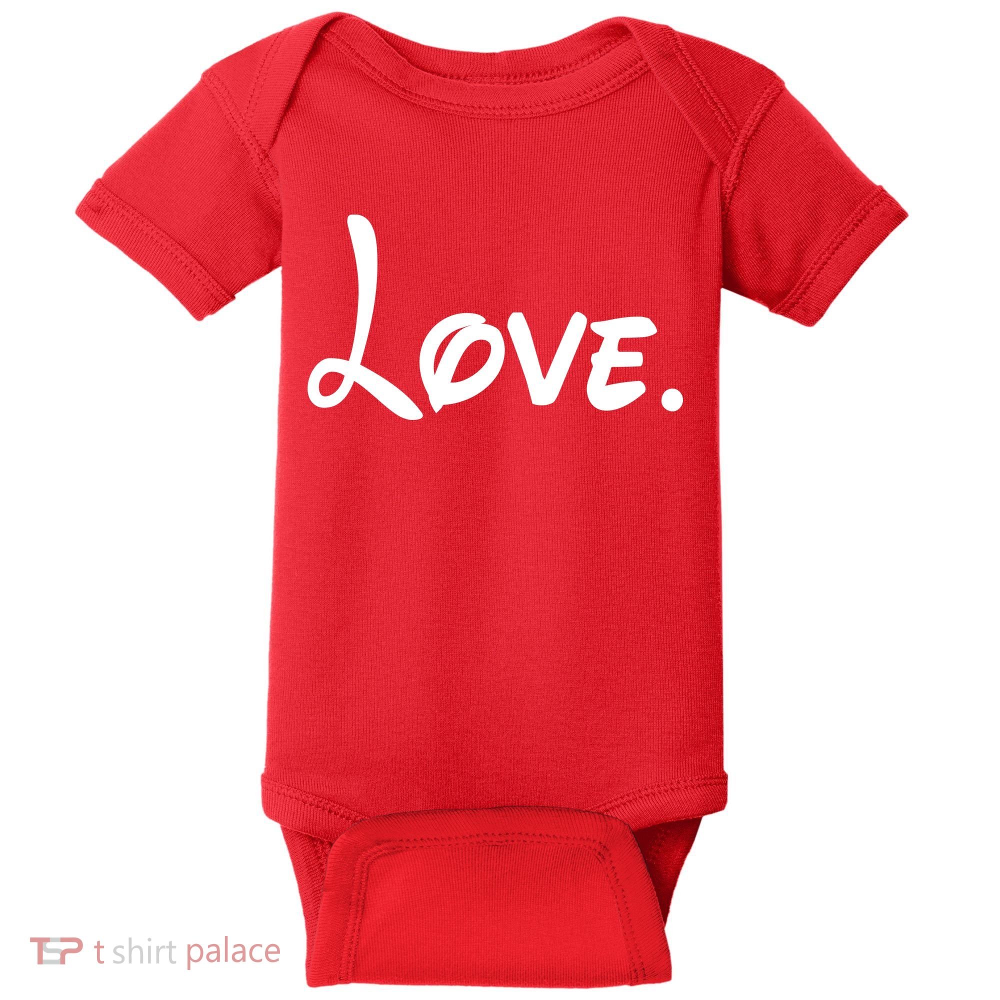 Cute Cursive Love Valentines Day Baby Bodysuit