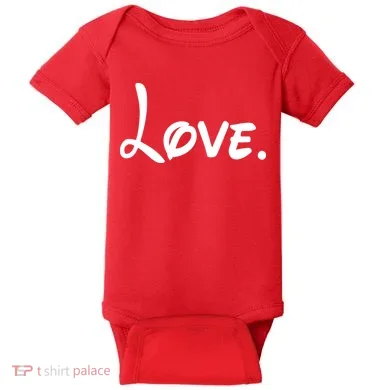Cute Cursive Love Valentines Day Baby Bodysuit