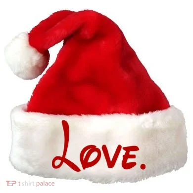 Cute Cursive Love Valentines Day Santa Hat