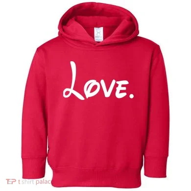 Cute Cursive Love Valentines Day Toddler Hoodie