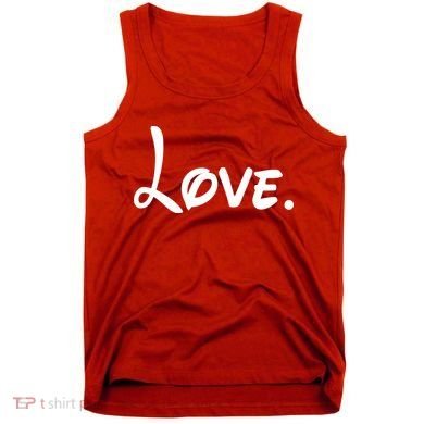 Cute Cursive Love Valentines Day Tank Top