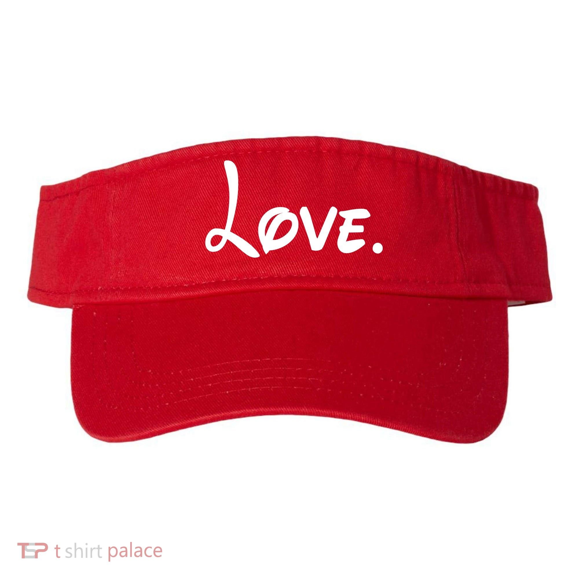 Cute Cursive Love Valentines Day Visor