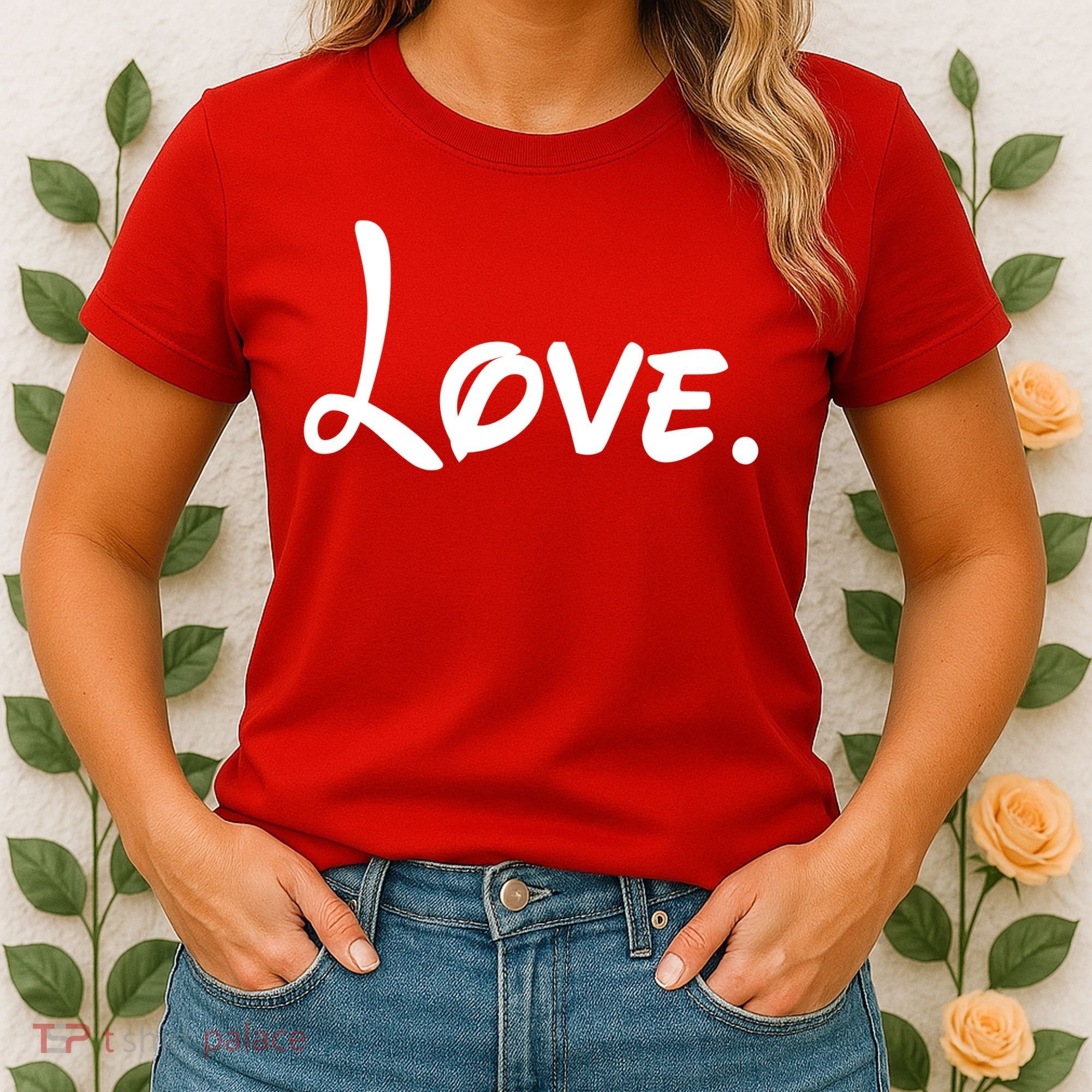 Cute Cursive Love Valentines Day Women's T-Shirt