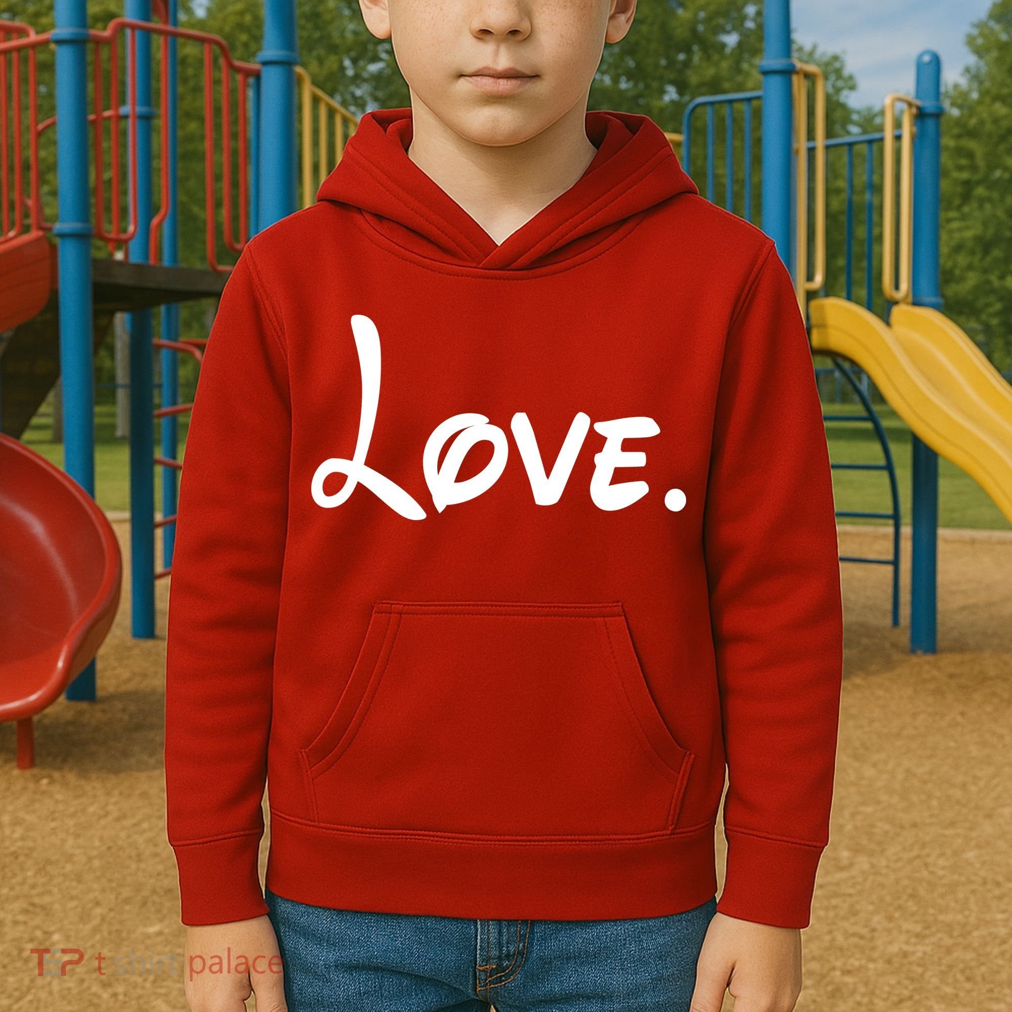 Cute Cursive Love Valentines Day Kids Hoodie