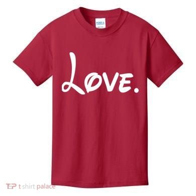 Cute Cursive Love Valentines Day Kids T-Shirt